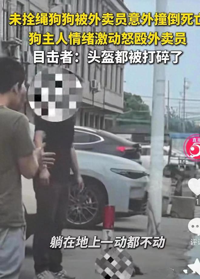 外卖小哥不慎撞到狗，遭狗主人暴打，狗主人：我的狗比你人命贵