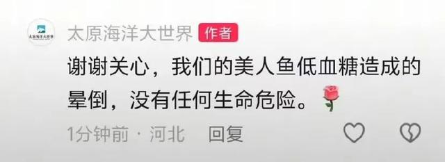 官方致歉！“美人鱼”演员溺水真实原因公布，太原海洋大世界已暂停营业